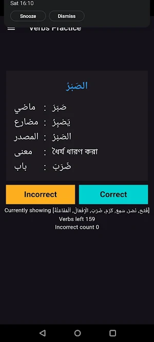 Arabic Verb Baab Practice Screenshot 1