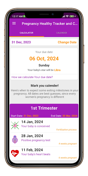 Pregnancy Tracker & Calculator Screenshot 1