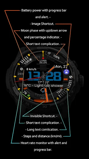 Hybrid Watch Face CUE166 Screenshot 0