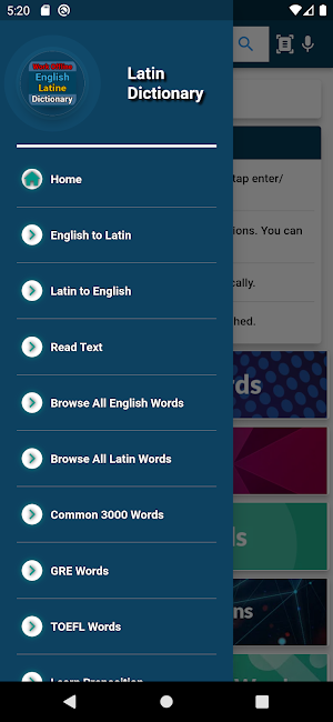 English : Latin Dictionary Screenshot 2
