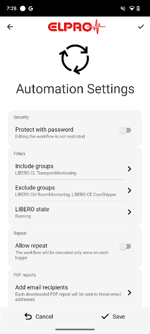 LIBERO Cx BLE Screenshot 2