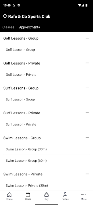 Rafe & Co Sports Club Screenshot 1