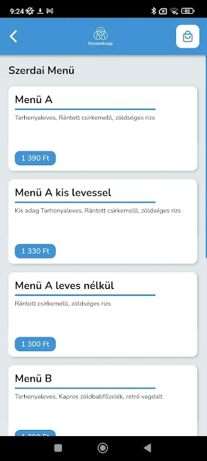 thyssenkrupp étterem Screenshot 2