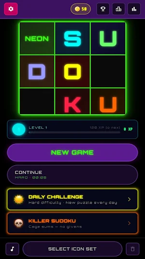 Neon Sudoku — Glow Puzzle Game Screenshot 0