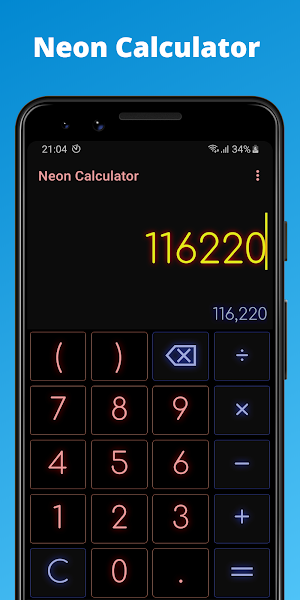 Calculator - Neon Edition Screenshot 0