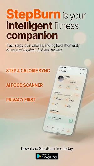 StepBurn: AI Meal & Step Track Screenshot 0