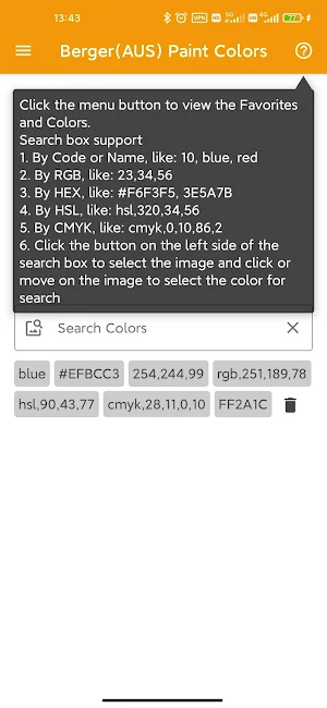 Berger(AUS) Paint Colors Screenshot 0