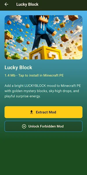 One lucky block Minecraft Mod Screenshot 2