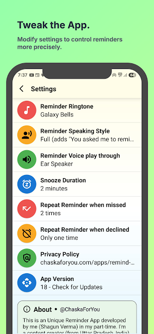 Remind Me (using Call) Screenshot 2