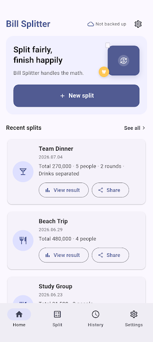 Bill Splitter - Split & Settle Screenshot 0