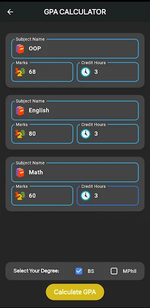 Gpa Calculator Screenshot 2