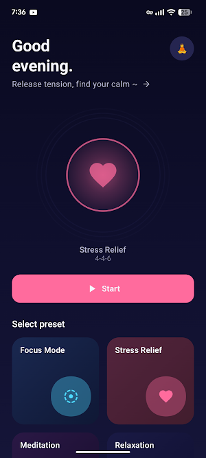 StressFree Breathing Exercises Screenshot 1