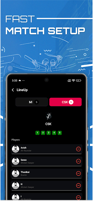 ScoreCraze-Cricket Scoring App Screenshot 3
