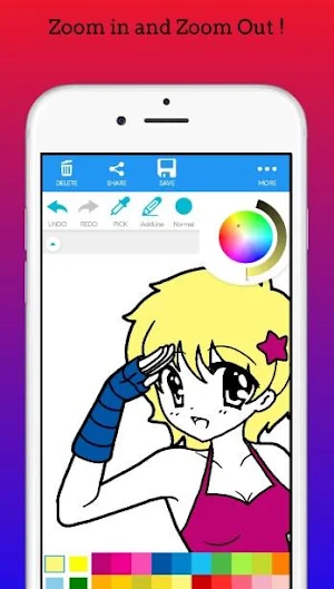 Beautiful Anime Girls Coloring Screenshot 2