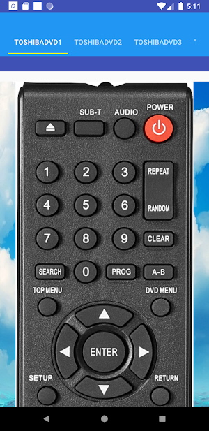 Toshiba DVD Player Remote Screenshot 1