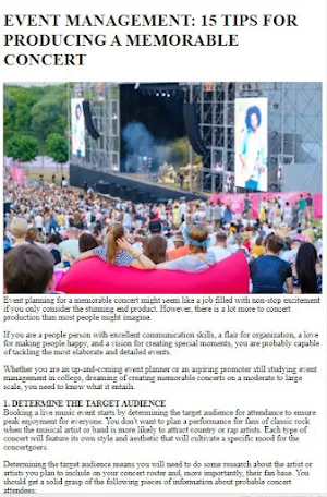 How to Organize Concerts Screenshot 2