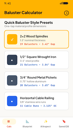 Baluster & Stair Calc Screenshot 1