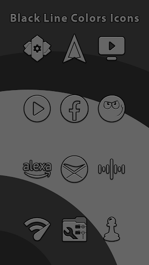 Black Line Gray - Frameless Icons Screenshot 3
