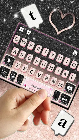 Black Pink Glitter Keyboard Theme Screenshot 1