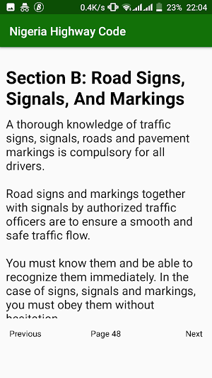 Nigeria Highway Code - Revised 2018 / 2019 Screenshot 0