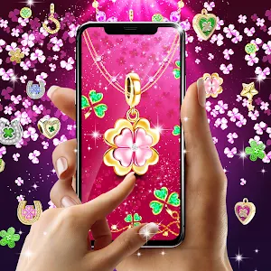 Green lucky clover charms live wallpaper Screenshot 2