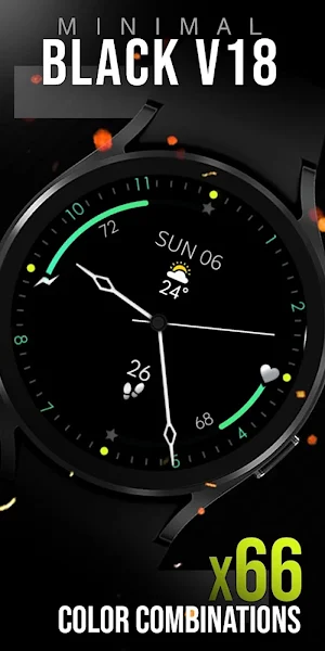 Minimal Black v18 Watch Face Screenshot 1