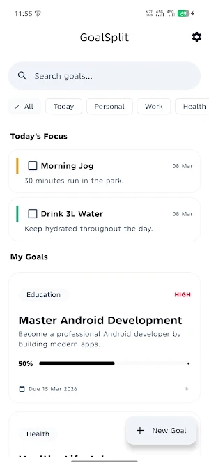 GoalSplit: Goal & Task Tracker Screenshot 0