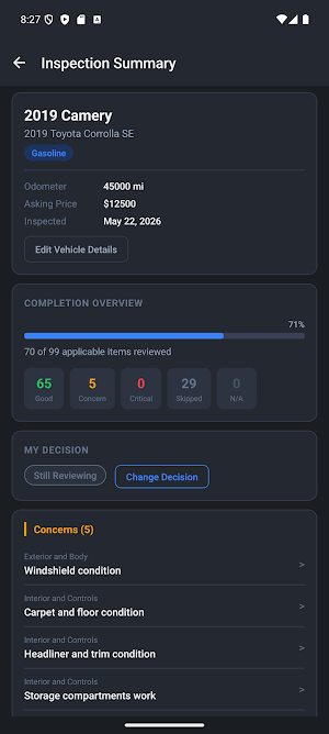 Used Car Check Pro Screenshot 1