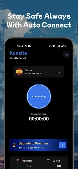 Kunzite VPN: Ultra Net Shield Screenshot 1