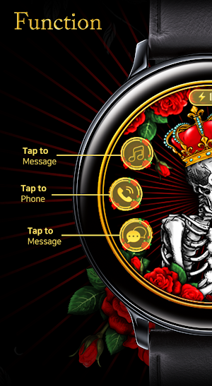 Skull Crown RoseCard_Watchface Screenshot 0