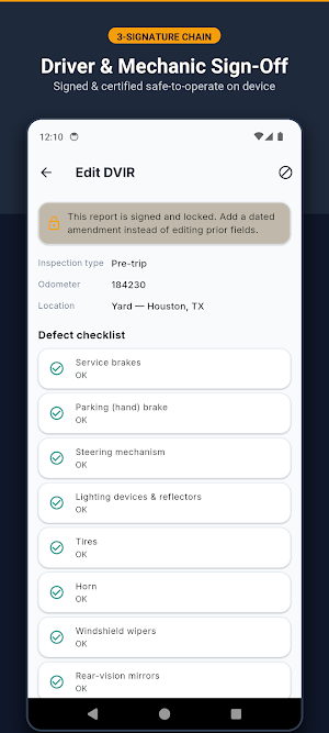 DVIR: Truck & DOT Inspection Screenshot 2