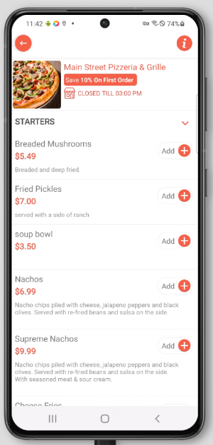 Main Street Pizzeria & Grille Screenshot 2
