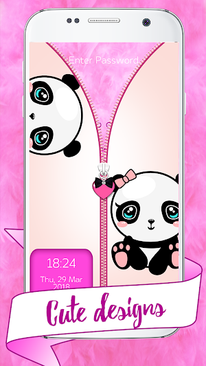 Kawaii Zipper Lock Screen Screenshot 0