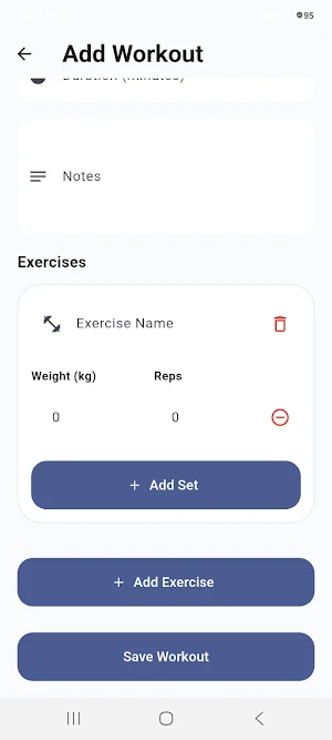 Workout Log Screenshot 3