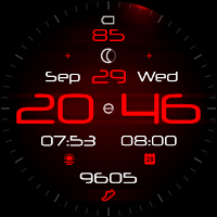 Alpha Dark digital watch face