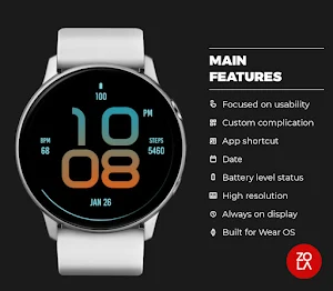 Stylish Blue Orange Watch Face Screenshot 1