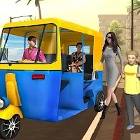 indian city tuk tuk rikshaw 3d