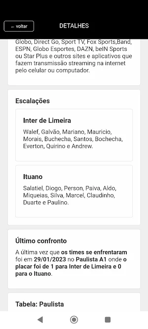 Futebol ao vivo Screenshot 3