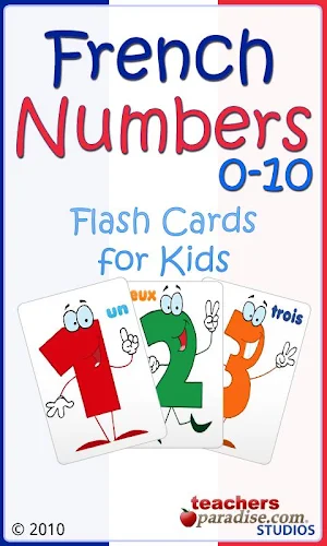 Basic French Learning Numbers 0-10 Flash Cards Screenshot 0