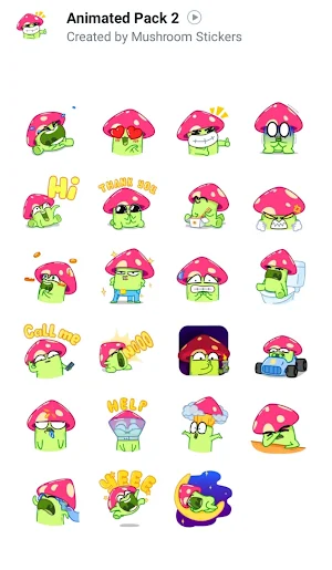 Mushroom stickers for WhatsApp Screenshot 2