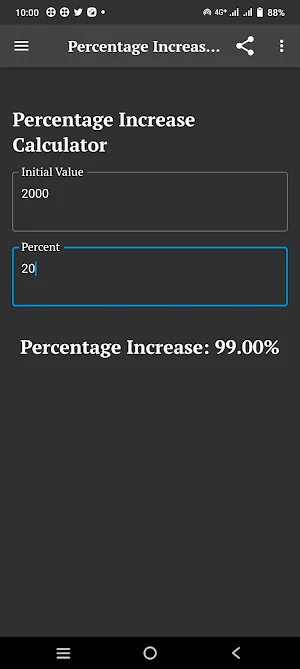 Percentage Increase Calculator Screenshot 1