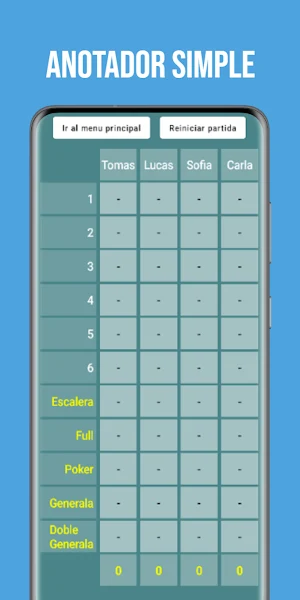 Anotador Generala Screenshot 2
