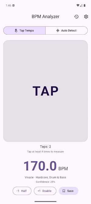 BPM Analyzer - Tap Tempo Screenshot 1