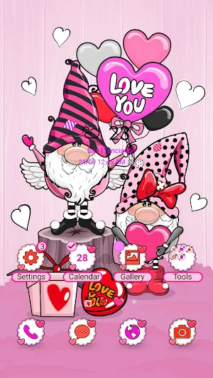 Lovely Heart Gnomes- Wallpaper Screenshot 0