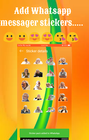 Modi Stickers for WhatsApp - PM Modi WAStickerApp Screenshot 3