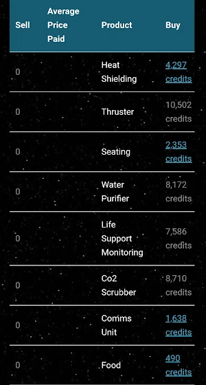 Mindnumb's Galaxy Trader Screenshot 2
