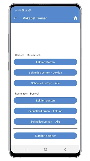 Vokabeltrainer Rumantsch Vallader Screenshot 1