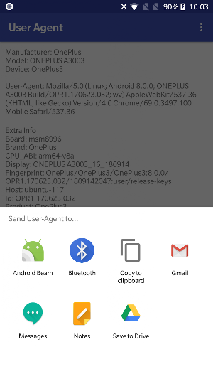 User Agent Screenshot 2