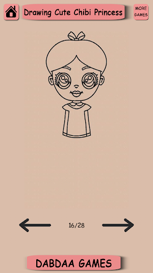 Drawing Cute Chibi Princess, Step by Step Drawing Screenshot 1