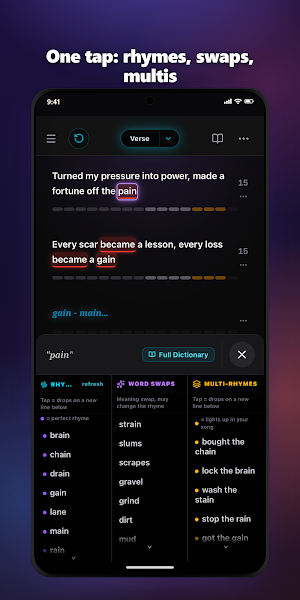 RhymeFlux: Rap Lyrics & Rhymes Screenshot 1